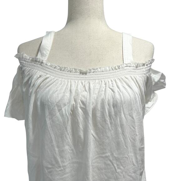 We the Free People‎ Small Women's Cream Boho Babydoll Off Shoulder Top Shirt (5) - Picture 4 of 10